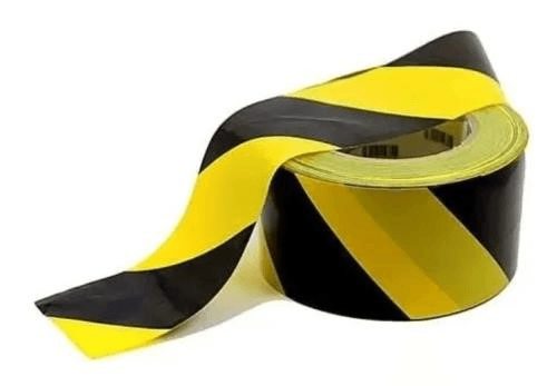 Fita Zebrada Preta e Amarela 200m Plastcor